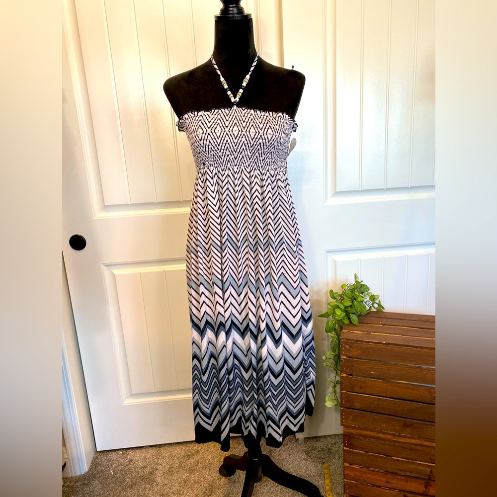 New!  Summer Halter Beaded Beach Cover Ups Strapless Boho Floral Print Sundress